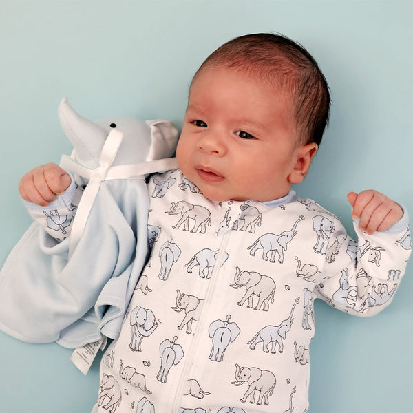 Blue Elephant Zip Footie