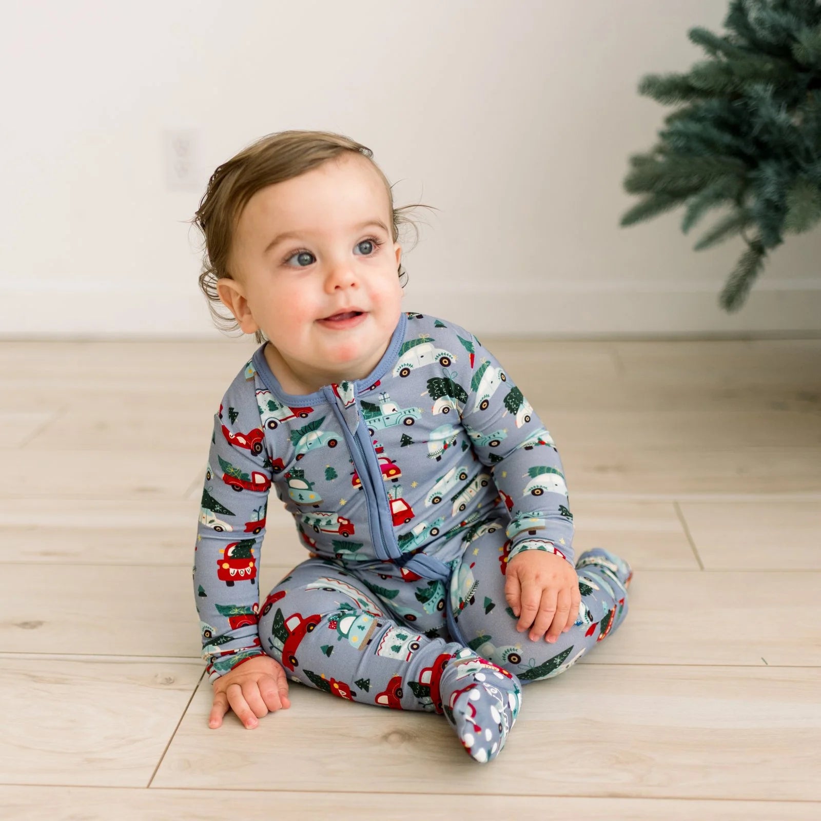 Moonlight Christmas Cars & Trucks Footie