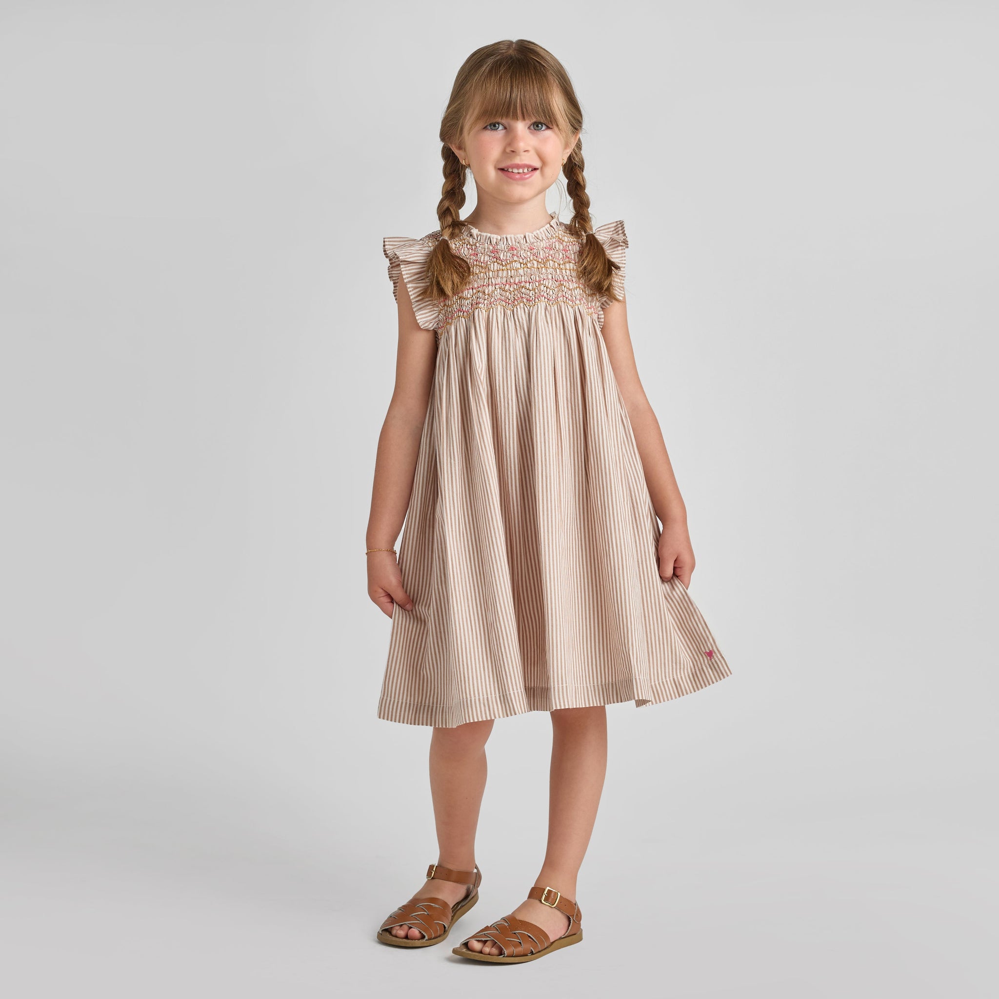 Tawny Brown Stripe Stevie Dress