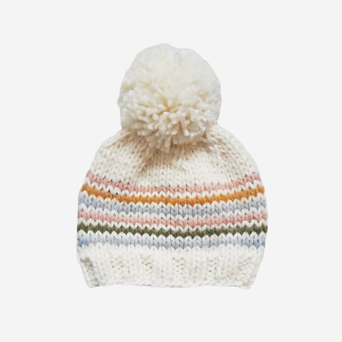 Pastel Rainbow Stripe Cardigan & Hat Set