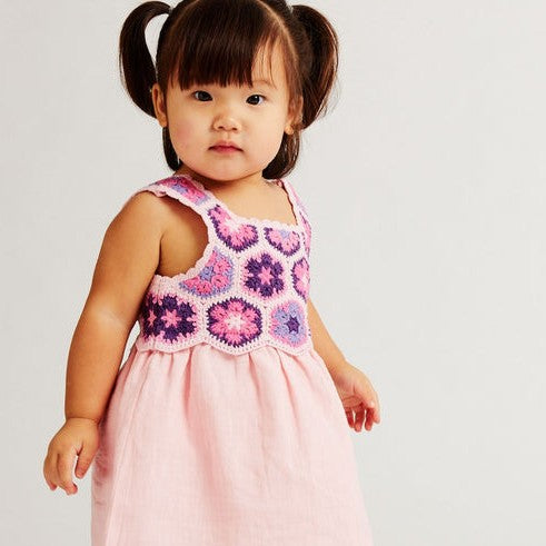 Pink Crochet Dress Set