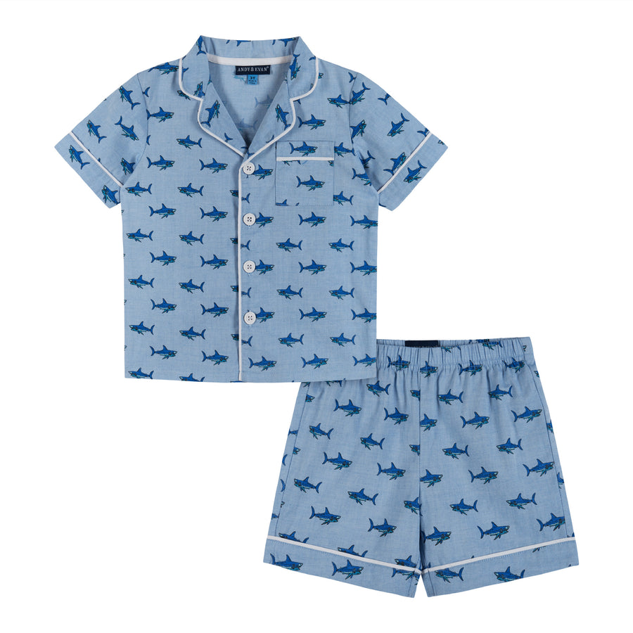 Blue Shark Short Woven PJ Set