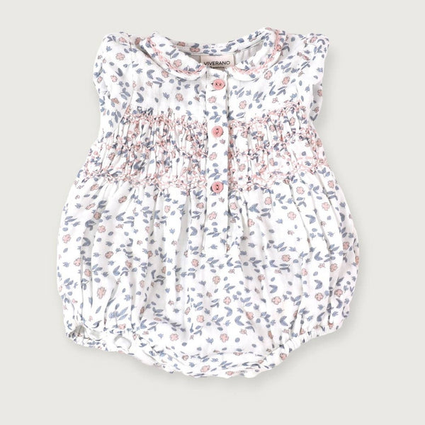 Organic Floral Hand-smocked Bubble