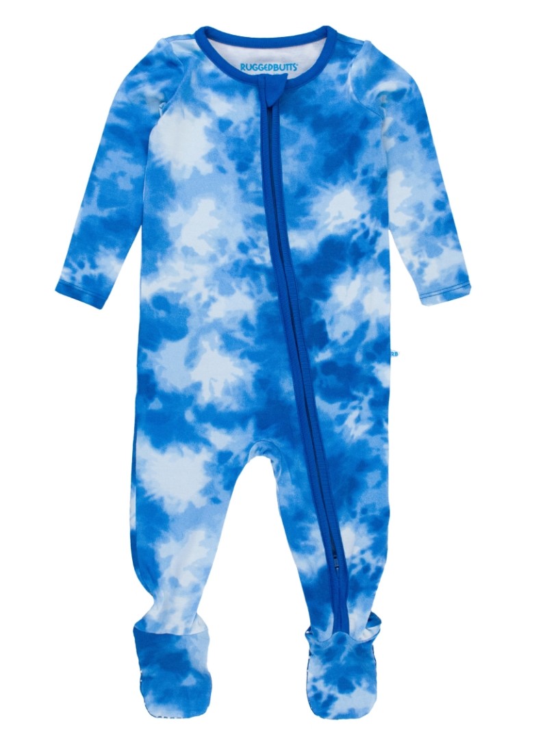 Blue Tie Dye Footie