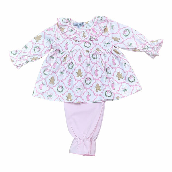 Pink Bows Christmas Top & Pant Set