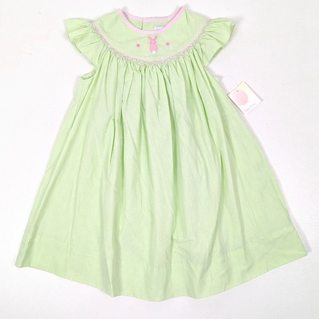 Green Dress with Pink Bunny