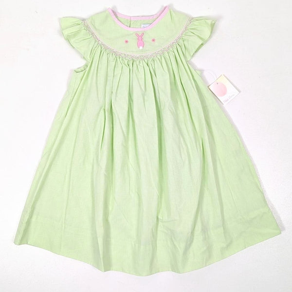Green Dress with Pink Bunny