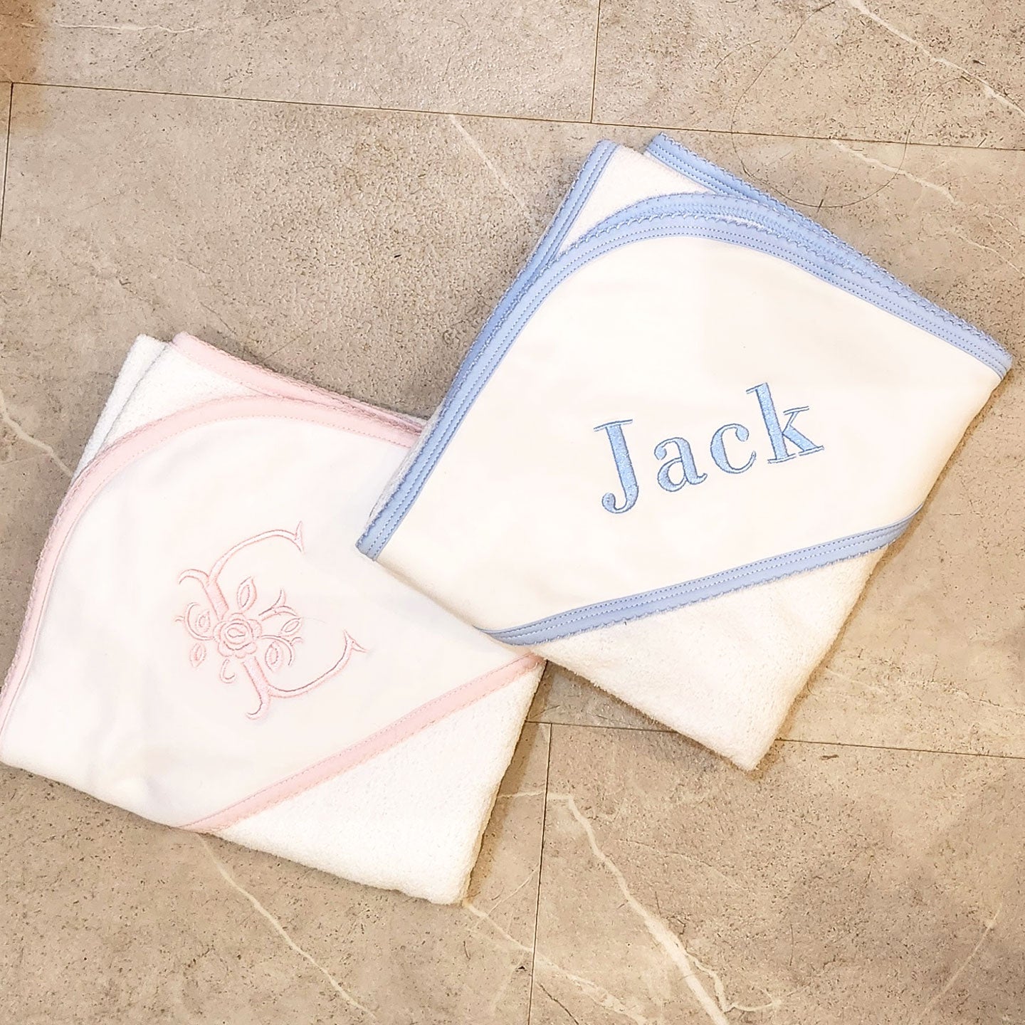 Pink/Blue Hooded Baby Bath Towel