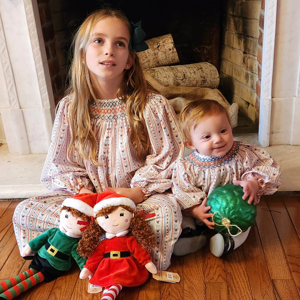 Vintage Candy Canes Smocked Bubble