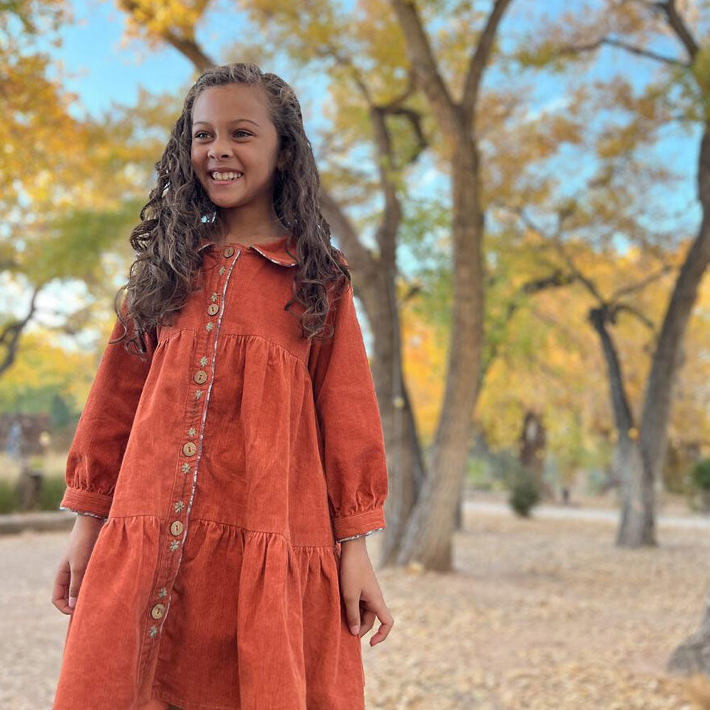 Cascade Corduroy Dress