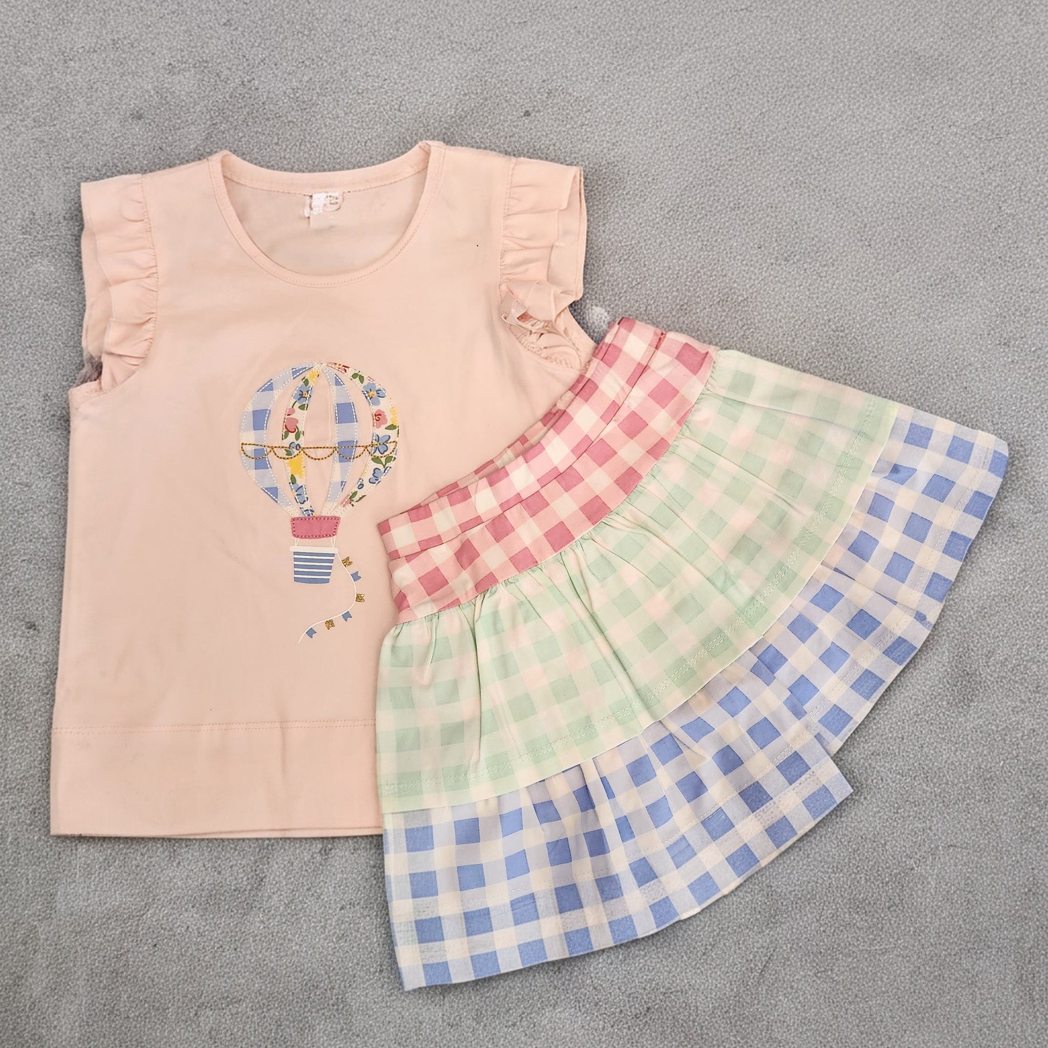 Tiered Check Skort Set