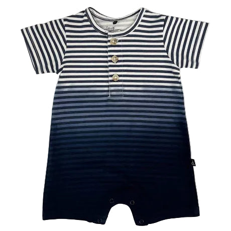 Organic Cotton Blue Gradient Stripe Romper