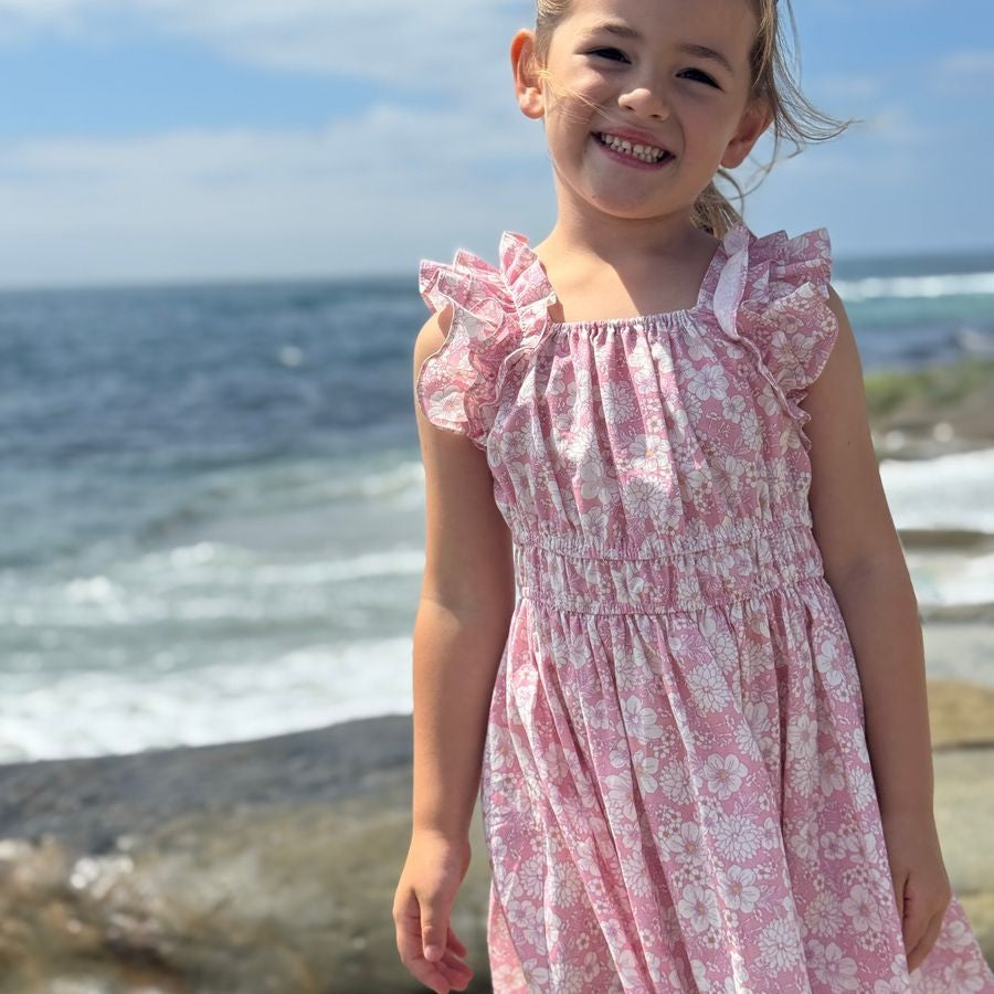 Pink Large Floral Doris Dress