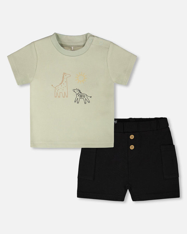 Jungle Animals Tee Shirt & Short Set