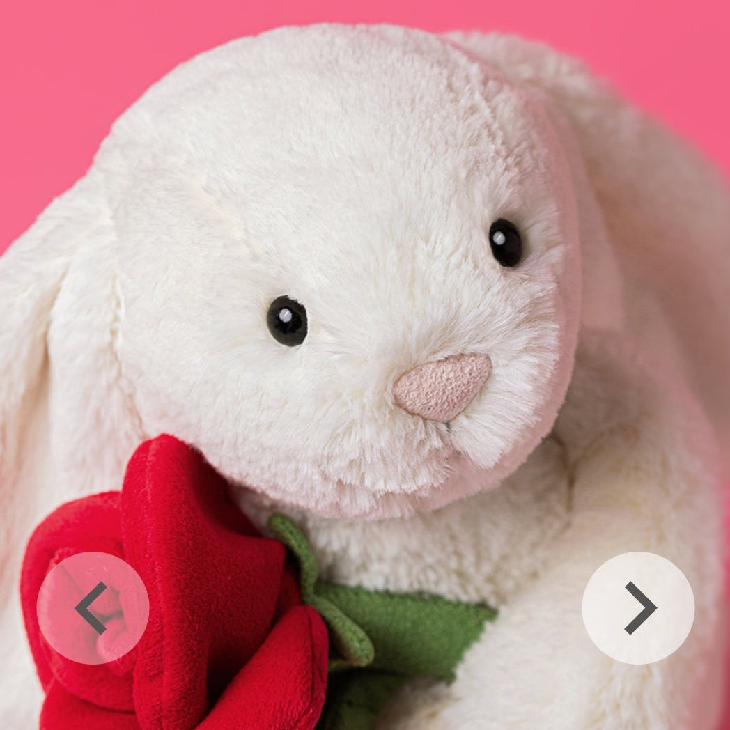 Cream Bunny with Rose