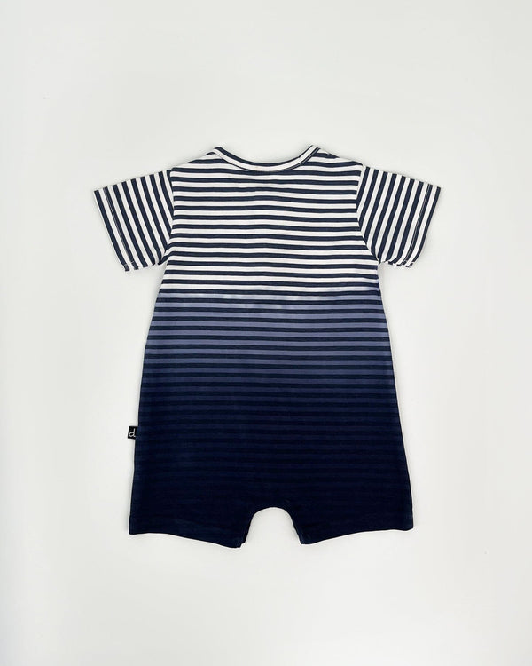 Organic Cotton Blue Gradient Stripe Romper