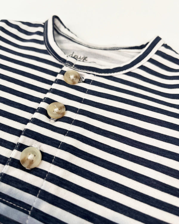 Organic Cotton Blue Gradient Stripe Romper