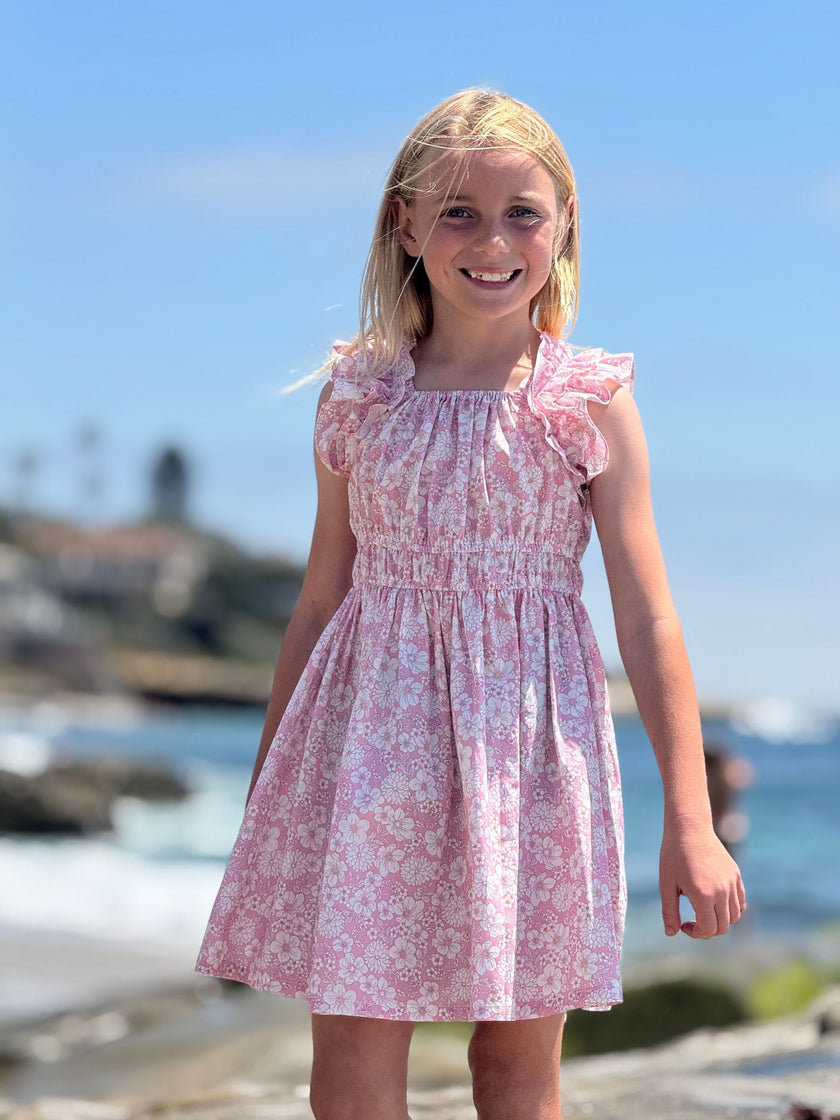 Pink Large Floral Doris Dress