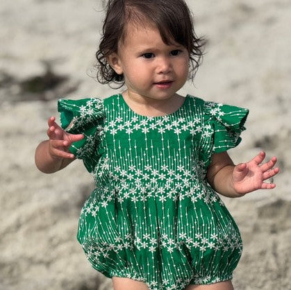 Embroidered Miranda Bubble in Green