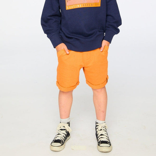 Orange French Terry Shorts