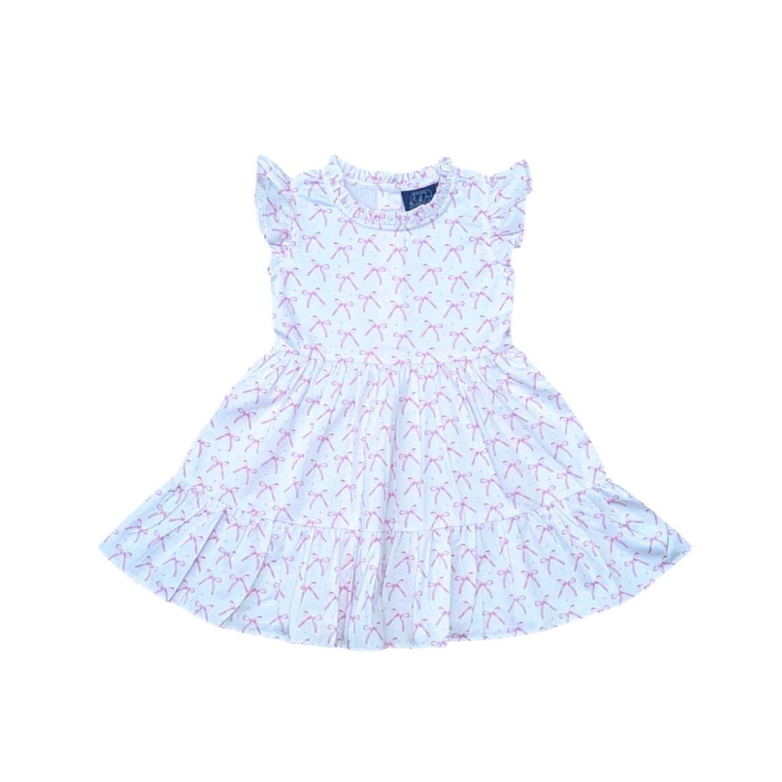 Blush Bows Ruffle Dress