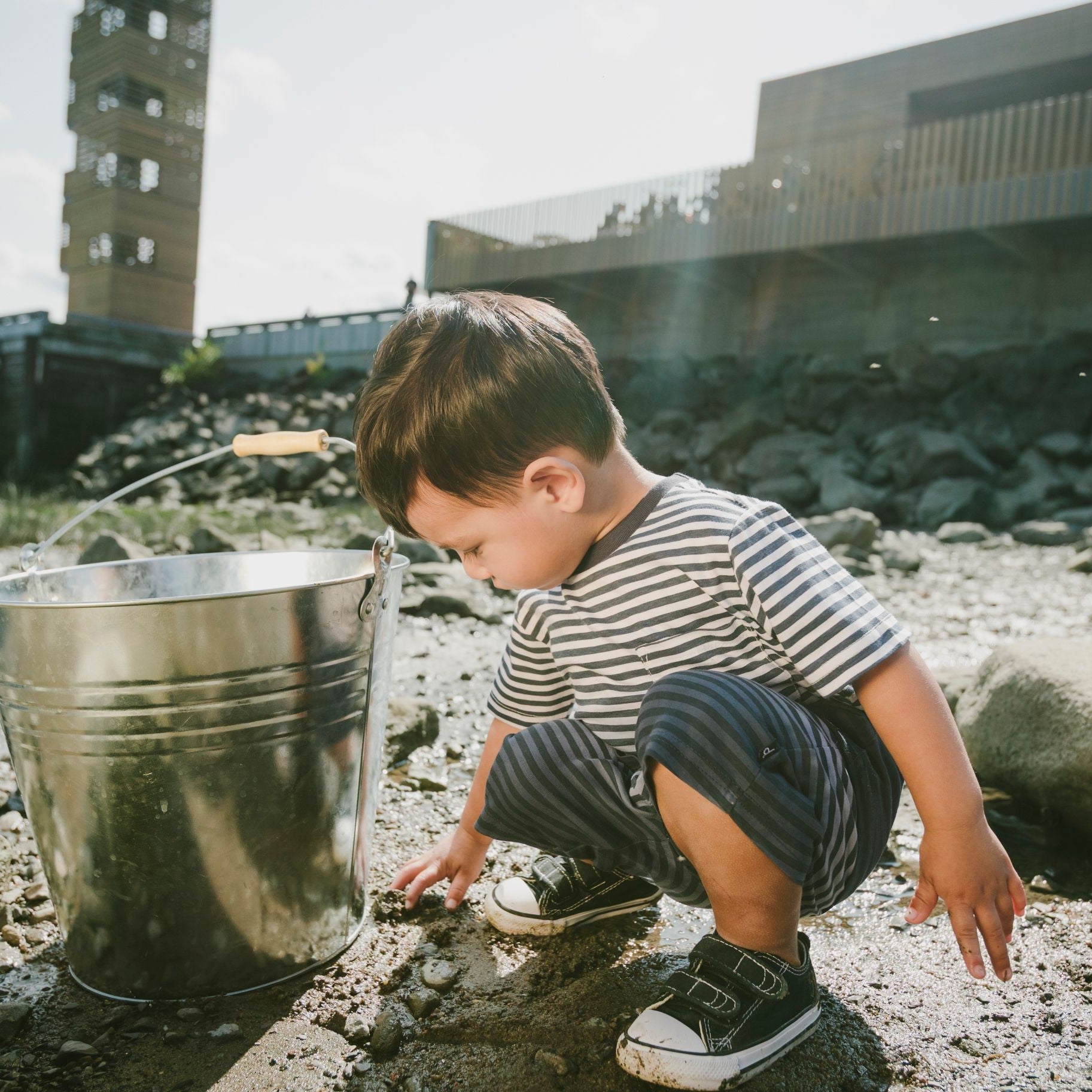 Organic Cotton Blue Gradient Stripes Tee Shirt