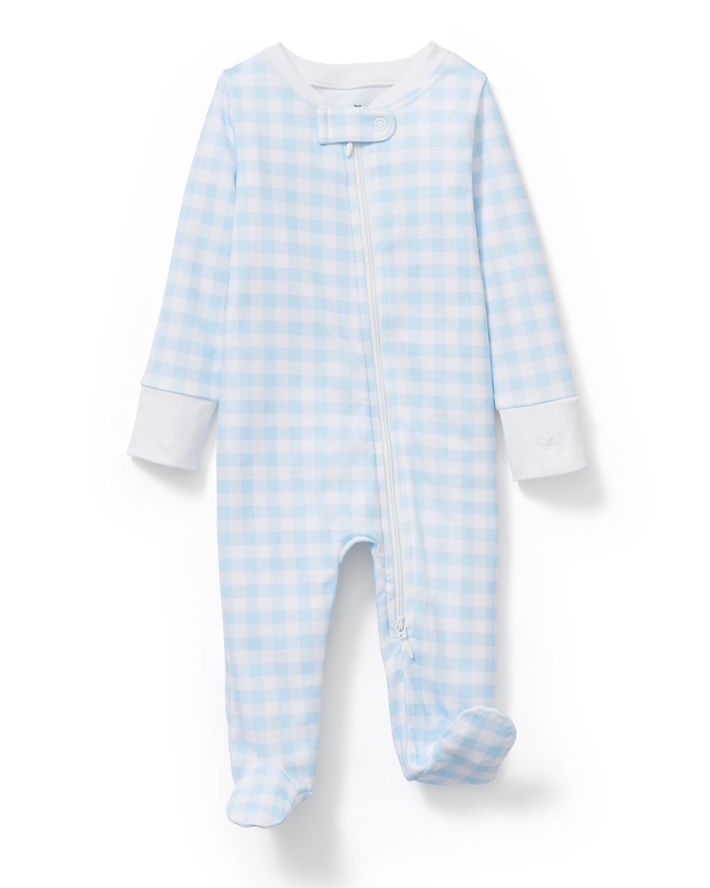Light Blue Gingham Pima Romper