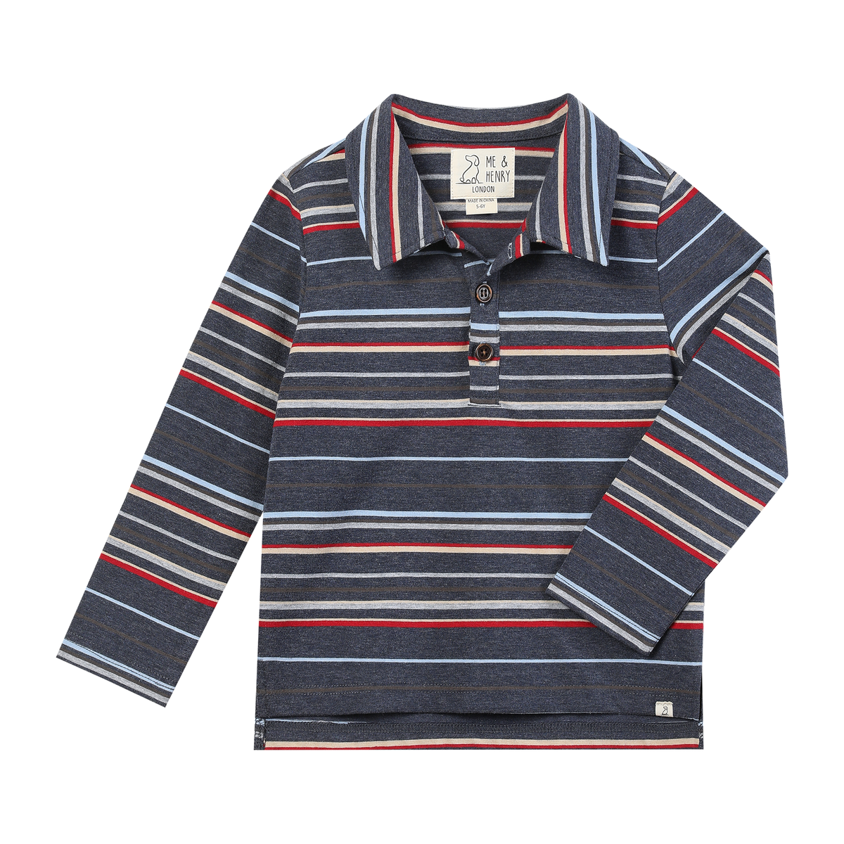 Spencer Chambray Multi Stripe Polo