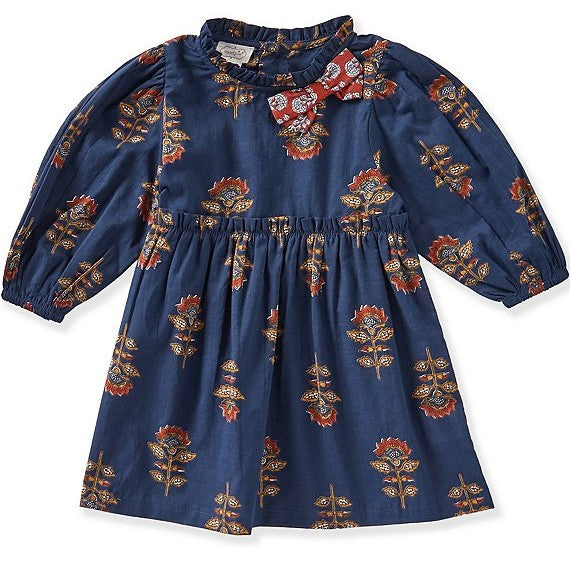 Navy/Rust Floral Dress