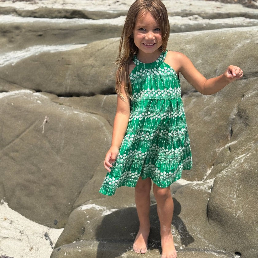 Embroidered Maleia Dress in Green