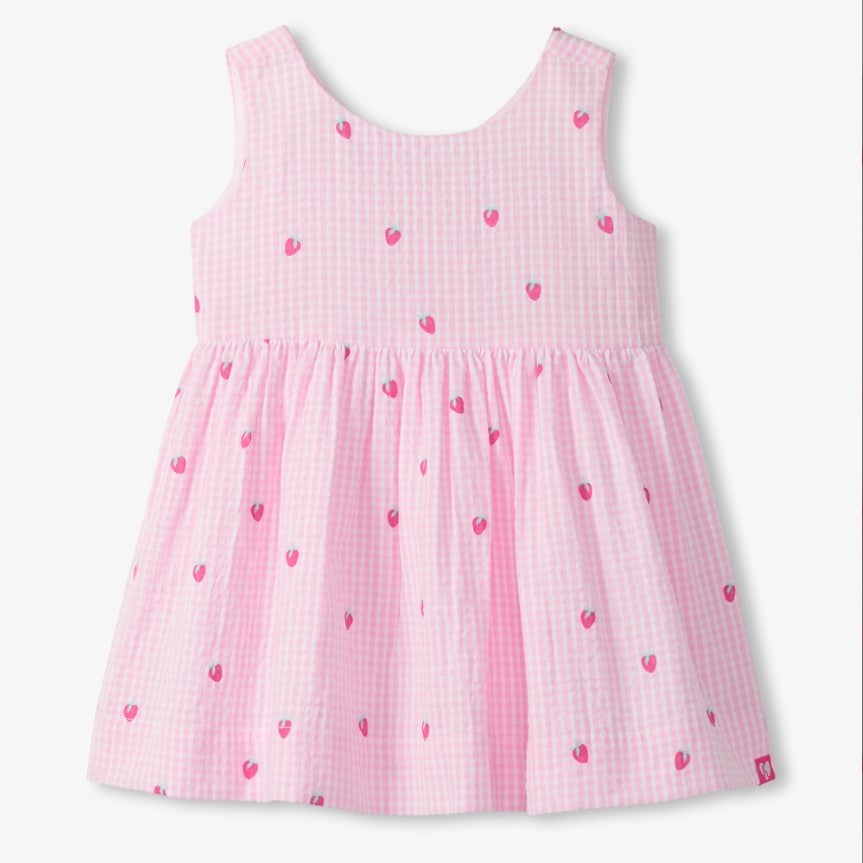 Teeny Berries Gingham Seersucker Dress