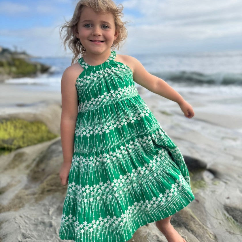 Embroidered Maleia Dress in Green