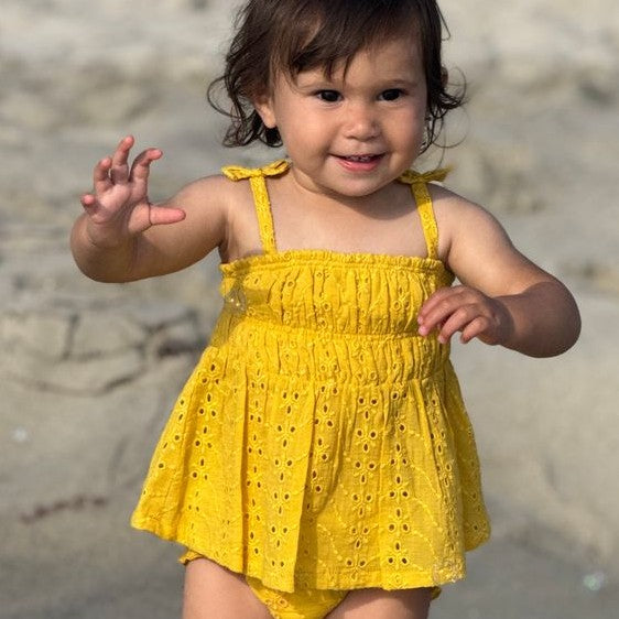 Cassidy Set in Yellow Eyelet