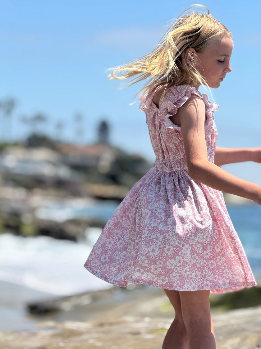 Pink Large Floral Doris Dress