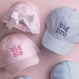 Bis Sis/ Big Bro Seersucker Caps