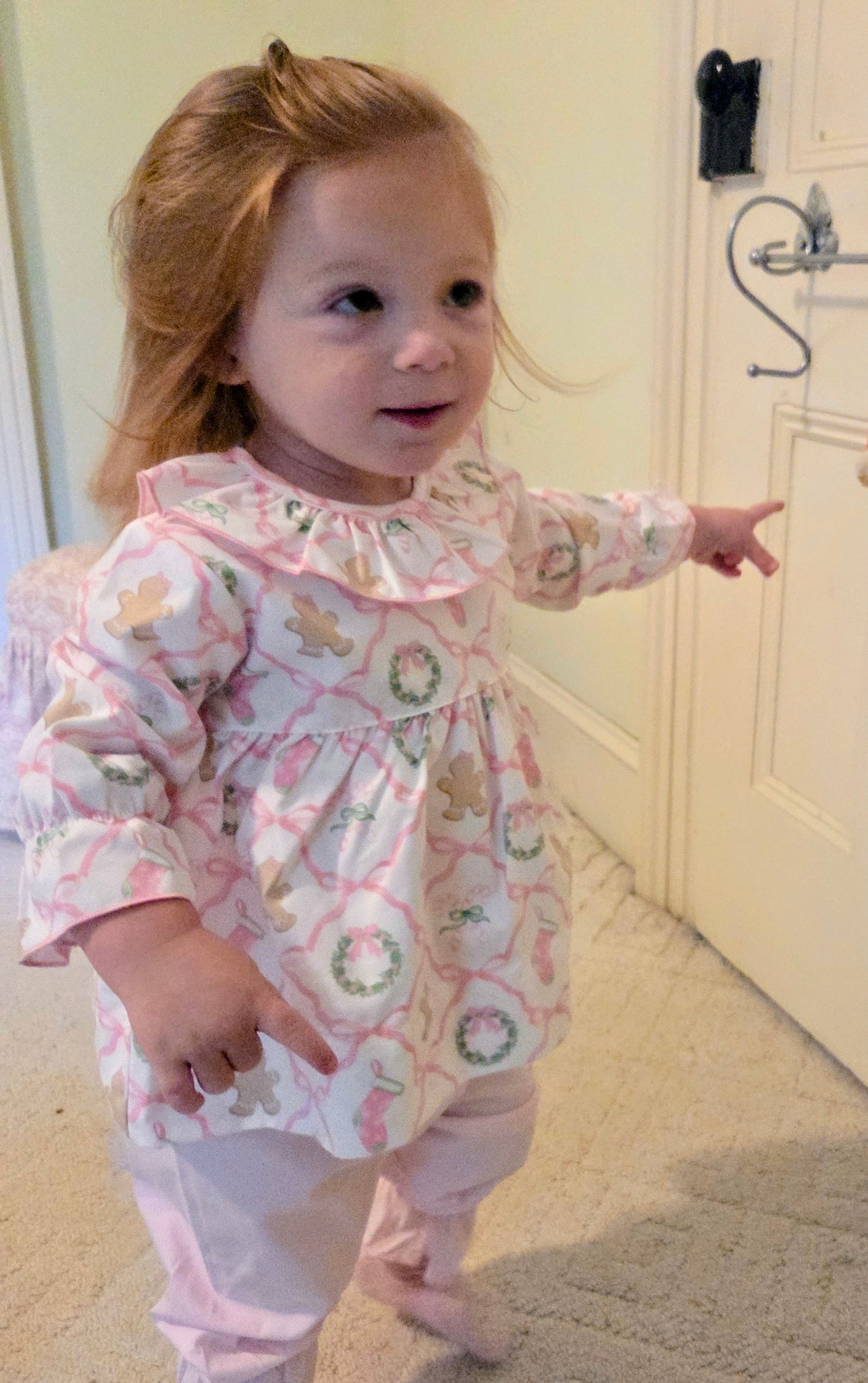 Pink Bows Christmas Top & Pant Set