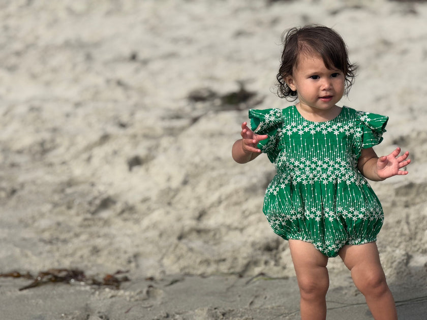 Embroidered Miranda Bubble in Green