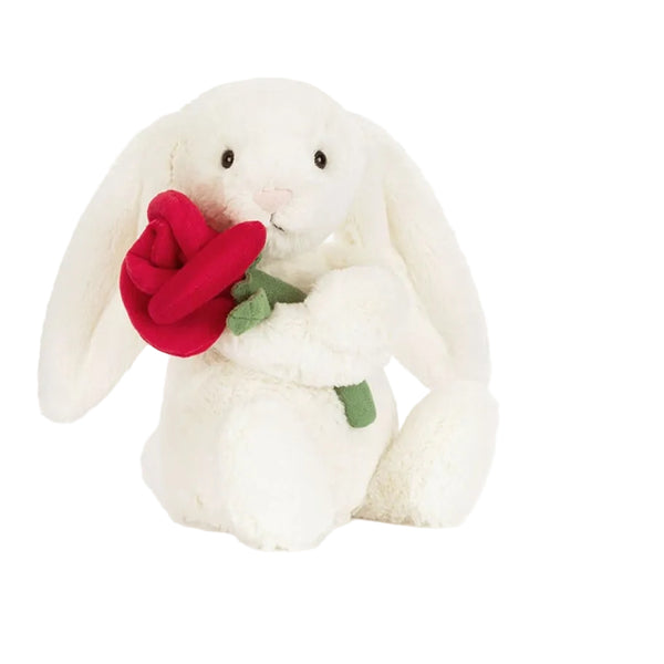 Cream Bunny with Rose