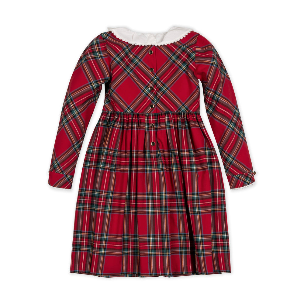 Organic Holiday Dress with Ruffle Collar