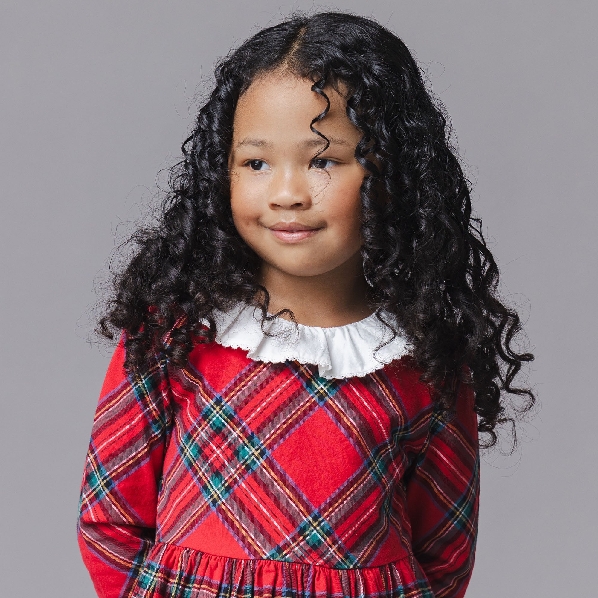 Organic Holiday Dress with Ruffle Collar