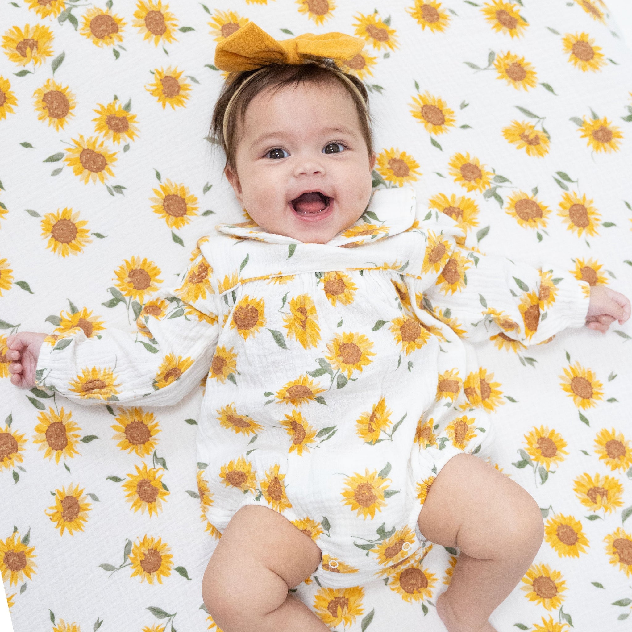 Sunflower Bubble with Peter Pan Collar