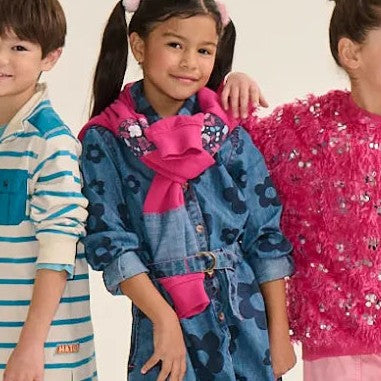 Big Flowers Swing Denim Dress