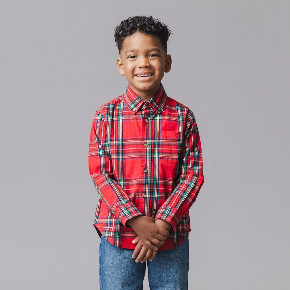 Organic Holiday Plaid Shirt