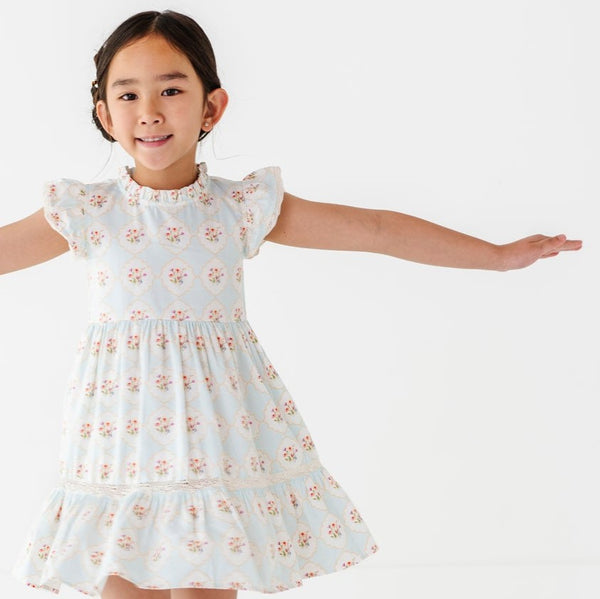 Garden Trellis Ruffle Dress