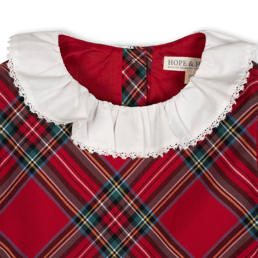 Organic Holiday Dress with Ruffle Collar