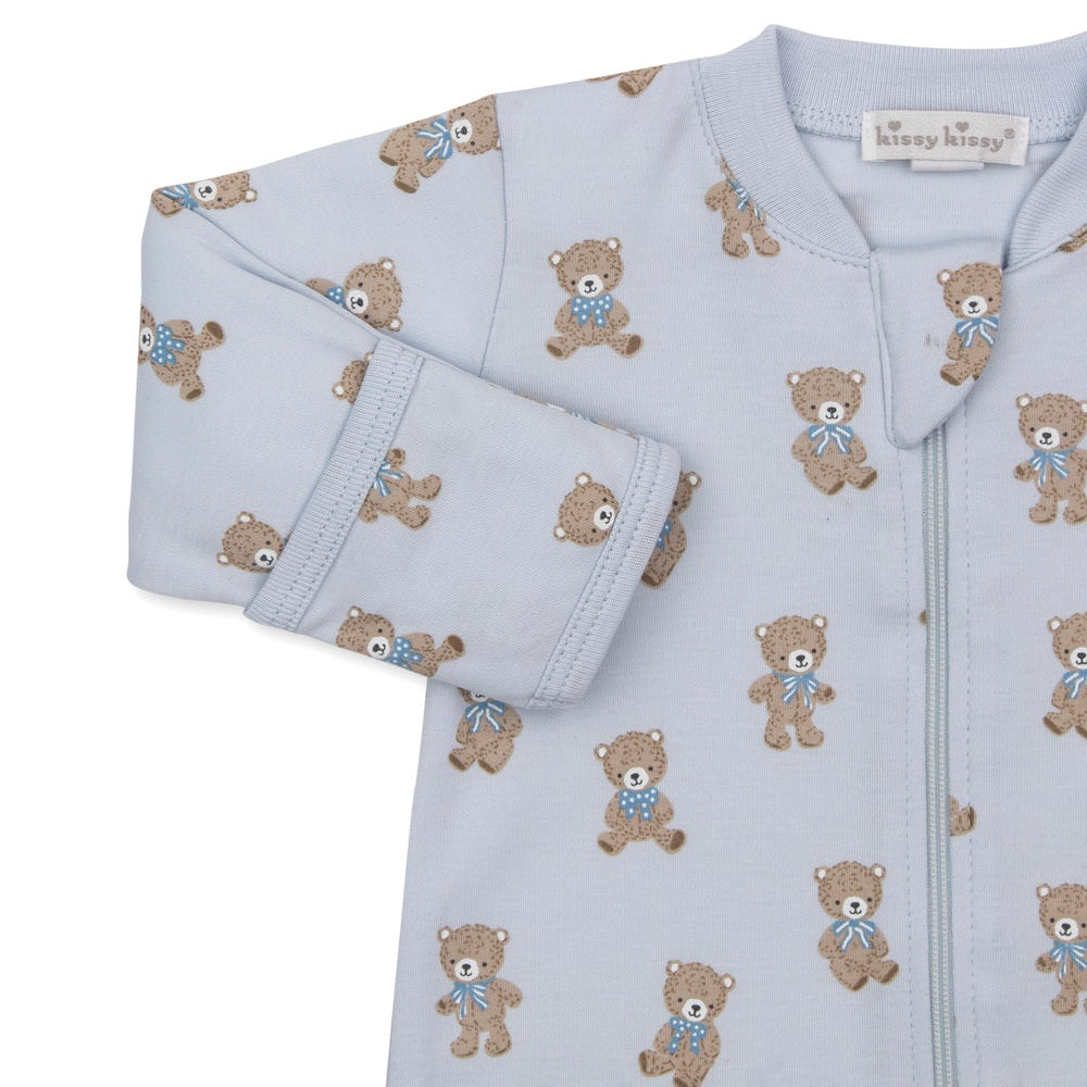 Teddy Bear Club Blue Zip Footie