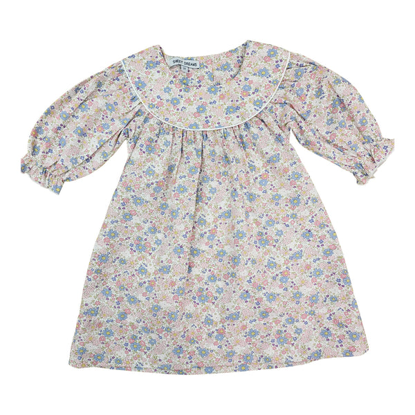 Pink and Blue Floral  Dress