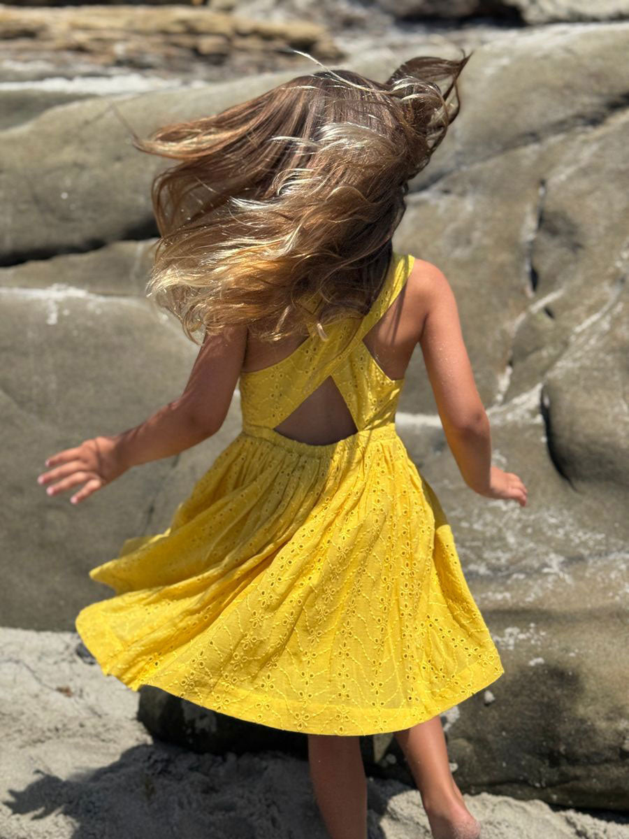 Yellow Eyelet Dress