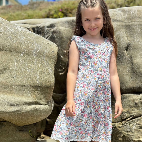 Willa Blue Retro Floral Dress