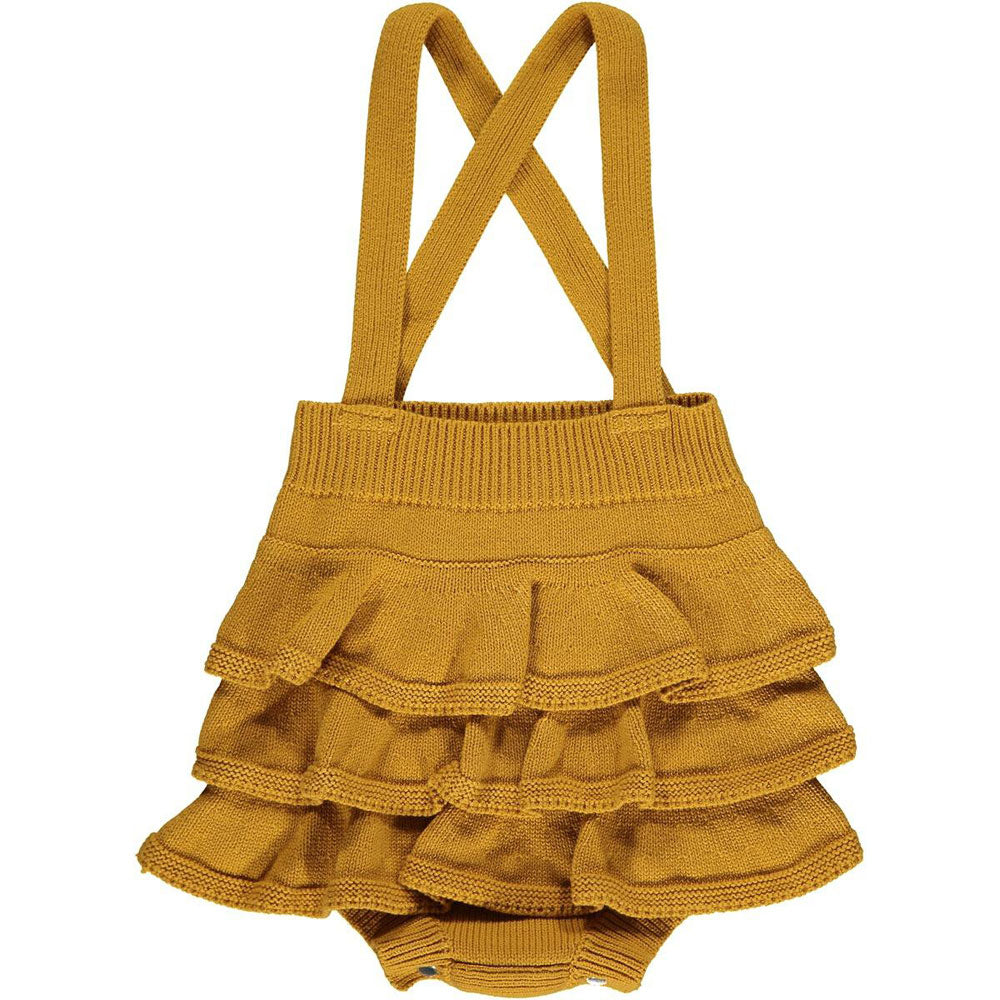 Ruffle Knit Bubble and Long Sleeve Onesie
